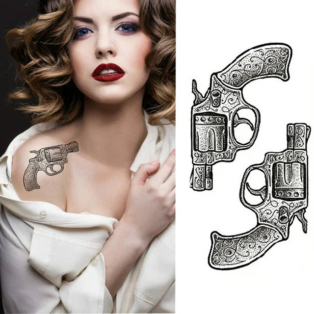 2 Stück kleine, temporäre, wasserfeste Tattoo-Aufkleber für den ganzen Arm