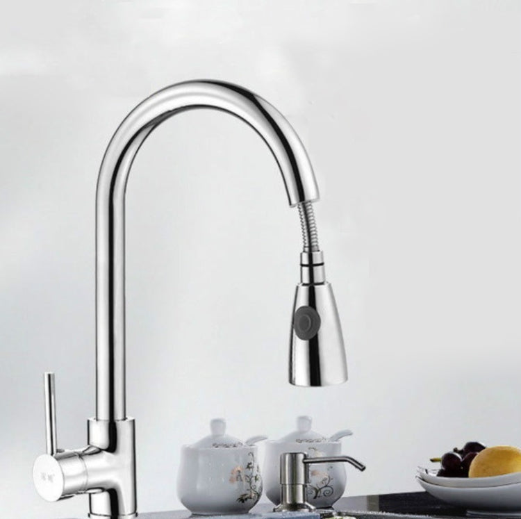 Küchenarmatur Ausziehbar Heiß- und Kaltwasser Zuhause 304 Edelstahl Ausziehbarer drehbarer Wasserhahn, Galvanisiertes Kupfer, Edelstahl Schwarz, Beschichtung 304, Verkupferung + Wasserstopp