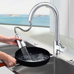 Küchenarmatur Ausziehbar Heiß- und Kaltwasser Zuhause 304 Edelstahl Ausziehbarer drehbarer Wasserhahn, Galvanisiertes Kupfer, Edelstahl Schwarz, Beschichtung 304, Verkupferung + Wasserstopp