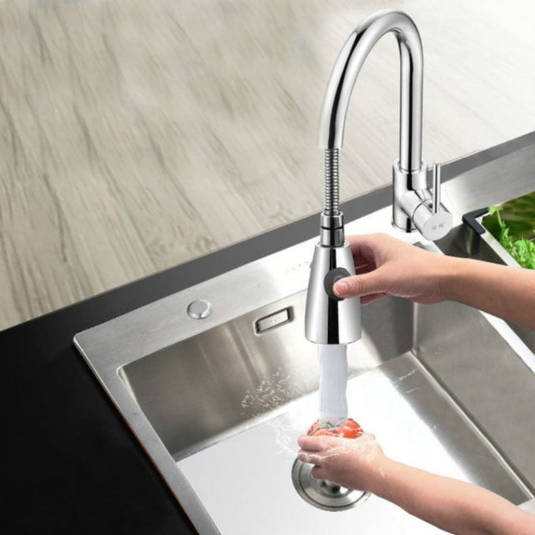 Küchenarmatur Ausziehbar Heiß- und Kaltwasser Zuhause 304 Edelstahl Ausziehbarer drehbarer Wasserhahn, Galvanisiertes Kupfer, Edelstahl Schwarz, Beschichtung 304, Verkupferung + Wasserstopp