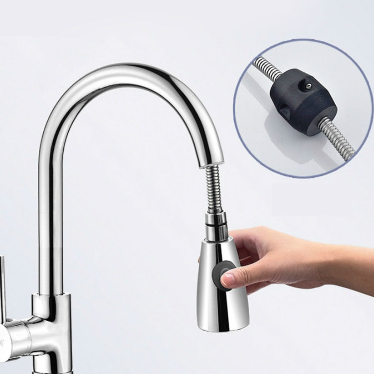 Küchenarmatur Ausziehbar Heiß- und Kaltwasser Zuhause 304 Edelstahl Ausziehbarer drehbarer Wasserhahn, Galvanisiertes Kupfer, Edelstahl Schwarz, Beschichtung 304, Verkupferung + Wasserstopp