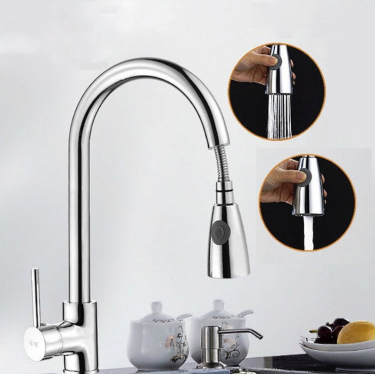 Küchenarmatur Ausziehbar Heiß- und Kaltwasser Zuhause 304 Edelstahl Ausziehbarer drehbarer Wasserhahn, Galvanisiertes Kupfer, Edelstahl Schwarz, Beschichtung 304, Verkupferung + Wasserstopp
