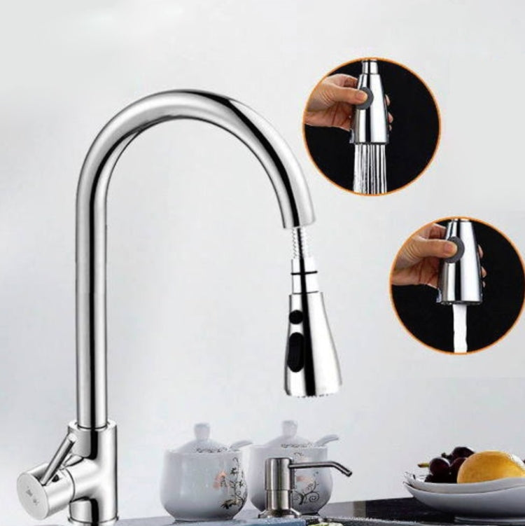 Küchenarmatur Ausziehbar Heiß- und Kaltwasser Zuhause 304 Edelstahl Ausziehbarer drehbarer Wasserhahn, Galvanisiertes Kupfer, Edelstahl Schwarz, Beschichtung 304, Verkupferung + Wasserstopp