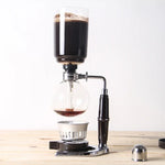 Klassische Siphon-Kaffeekanne aus Glas mit schwarzem Griff für 5 Personen, Größe: 37,5 x 11,3 cm, Kaffeekanne mit Henkel