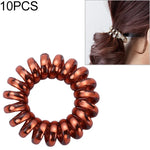 10 Stück mehrfarbige, elastische Haargummis in Spiralform, Haargummis für Pferdeschwänze, Haarbänder, Haarseile, Haaraccessoires aus Telefonkabeln