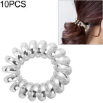 10 Stück mehrfarbige, elastische Haargummis in Spiralform, Haargummis für Pferdeschwänze, Haarbänder, Haarseile, Haaraccessoires aus Telefonkabeln