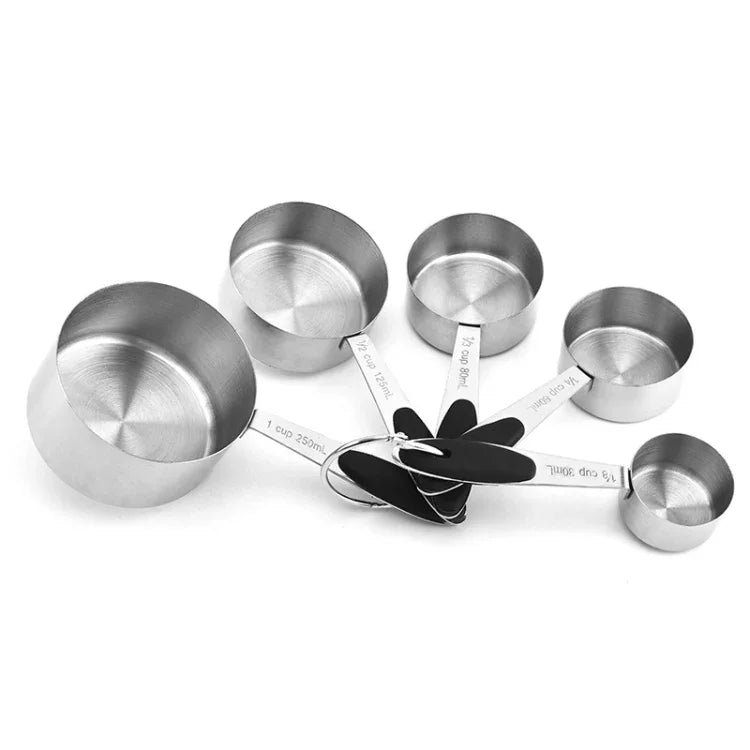 Messlöffel-Set aus Edelstahl, Kaffeelöffel, Backlöffel, Küchenhelfer, 5-in-1-Messbecher, 5-in-1-Messlöffel, 5-in-1-Messbecher (Farbe), 5-in-1-Messlöffel (Farbe)