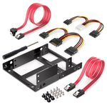 2,5 Zoll zu 3,5 Zoll Externes HDD SSD Metall Montagekit Adapterhalter mit SATA Daten- und Stromkabeln und Schrauben