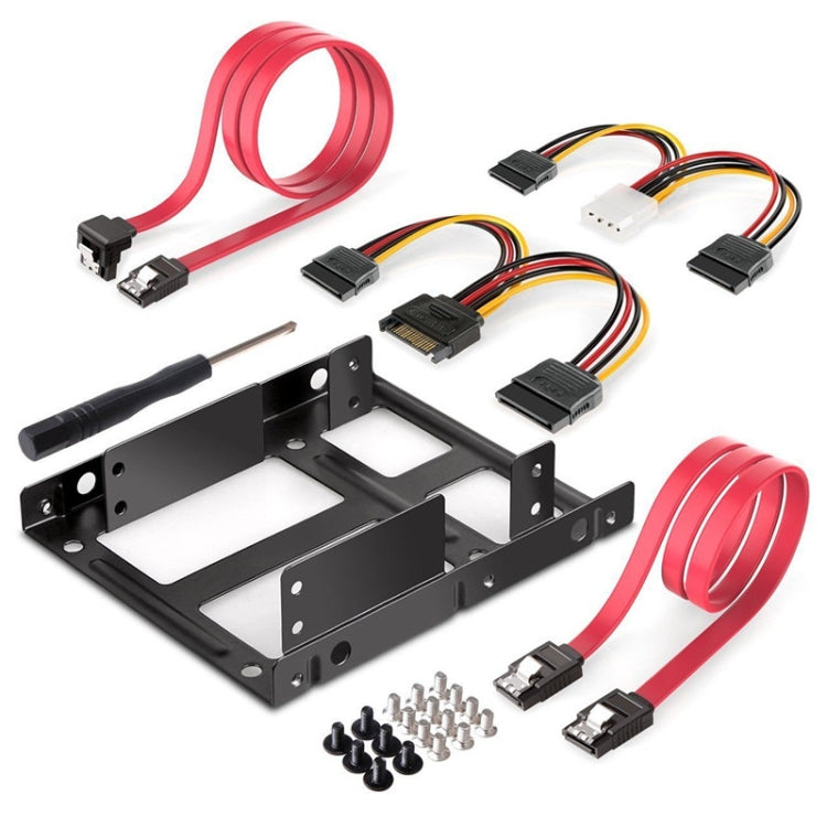 2,5 Zoll zu 3,5 Zoll Externes HDD SSD Metall Montagekit Adapterhalter mit SATA Daten- und Stromkabeln und Schrauben