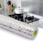 Küchenwand Herd Aluminiumfolie Ölfest Aufkleber Antifouling Hochtemperatur Selbstklebend Zuschneidbare Tapete Wandaufkleber, 40cmx5m, 40cmx5m Zuschneidbare Tapete, 60cmx5m, 60cmx5m Zuschneidbare Tapete