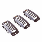 20 Stück 32 mm Haarverlängerungsclips mit 9 Zähnen, Metallclips mit Silikonrückseite