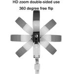 Doppelseitiger runder LED-Kosmetikspiegel mit Beleuchtung, höhenverstellbar, vergrößernd, Plan + 3-fach Vergrößerung (8 Zoll, wiederaufladbar), Plan + 5-fach Vergrößerung (8 Zoll, wiederaufladbar), Plan + 7-fach Vergrößerung (8 Zoll, wiederaufladbar)
