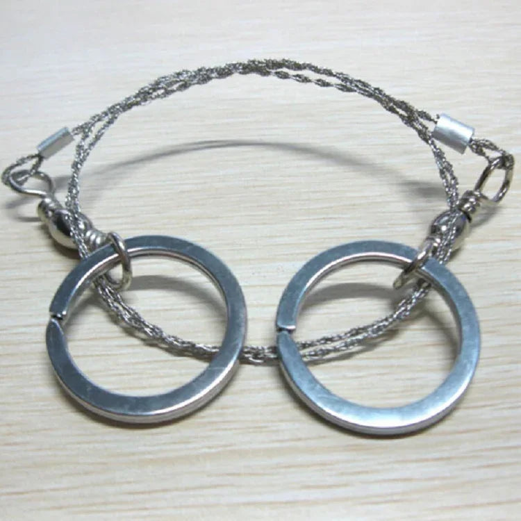 Tragbare Edelstahl-Drahtsäge für Outdoor Survival Selbstverteidigung Kettensägen Handsäge Fret-Werkzeug, Handsäge (Silber)