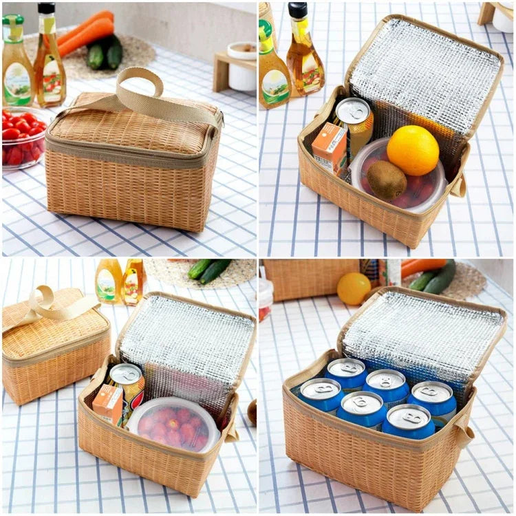 Picknicktasche Outdoor Camping Weidenkorb Isolierte Brotdose