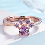 Damen Kristall Niedliche Katzenpfote Offener Verstellbarer Ring Schmuck