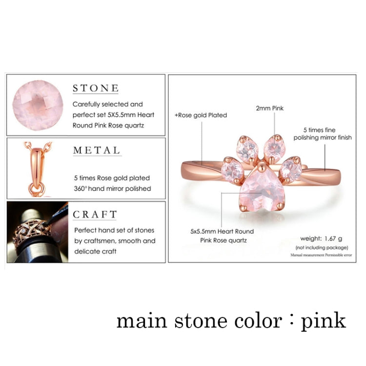 Damen Kristall Niedliche Katzenpfote Offener Verstellbarer Ring Schmuck