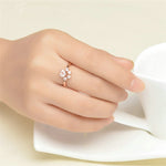 Damen Kristall Niedliche Katzenpfote Offener Verstellbarer Ring Schmuck