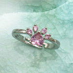 Damen Kristall Niedliche Katzenpfote Offener Verstellbarer Ring Schmuck