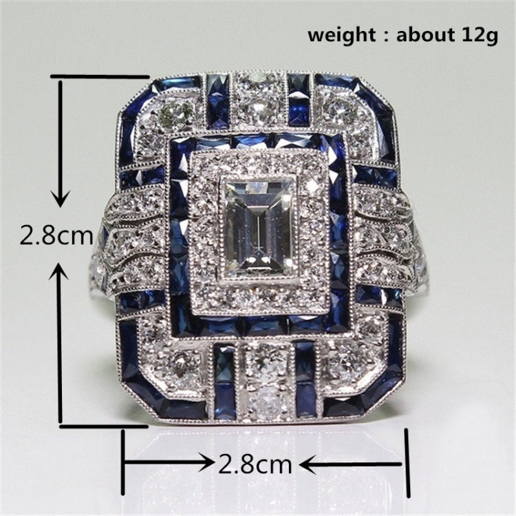 Luxuriöser quadratischer Damen-Verlobungsring mit Kristall-Zirkon, 10, 6, 7, 8, 9