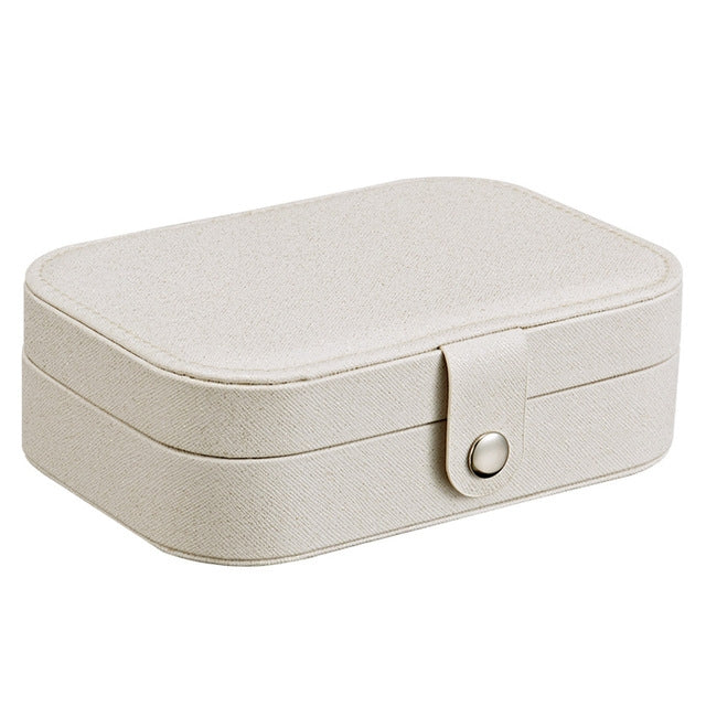 Simple Girl Ohrringe Ringe Platte Schmuckschatulle Tragbare Leder Multifunktions Schmuckaufbewahrungsbox