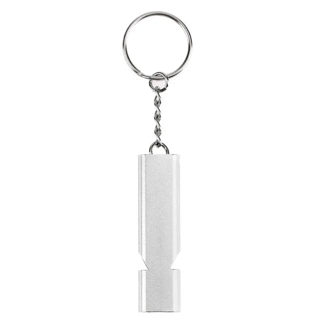 Mini Tragbare 120db Doppelrohr Hoher Dezibel Outdoor Camping Wandern Überleben Notfallpfeife Doppelfrequenz Notfallpfeife Schlüsselanhänger, 3 STÜCK Silber, 3 STÜCK Gold