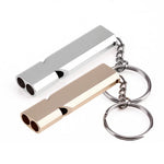 Mini Tragbare 120db Doppelrohr Hoher Dezibel Outdoor Camping Wandern Überleben Notfallpfeife Doppelfrequenz Notfallpfeife Schlüsselanhänger, 3 STÜCK Silber, 3 STÜCK Gold
