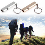 Mini Tragbare 120db Doppelrohr Hoher Dezibel Outdoor Camping Wandern Überleben Notfallpfeife Doppelfrequenz Notfallpfeife Schlüsselanhänger, 3 STÜCK Silber, 3 STÜCK Gold