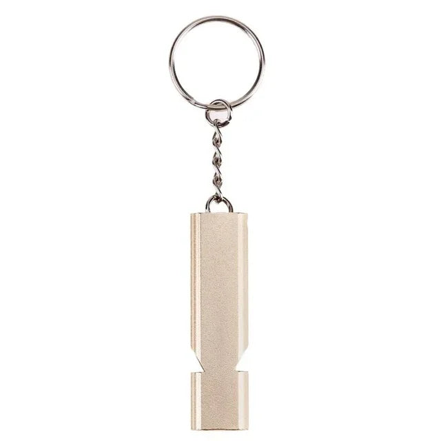 Mini Tragbare 120db Doppelrohr Hoher Dezibel Outdoor Camping Wandern Überleben Notfallpfeife Doppelfrequenz Notfallpfeife Schlüsselanhänger, 3 STÜCK Silber, 3 STÜCK Gold
