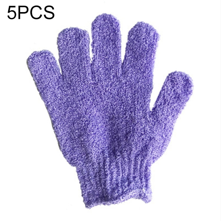 5 Stück Duschhandschuhe zum Peeling, Spa-Massage, Körperhandschuh, Lila, Grün, Blau, Orange, Rot