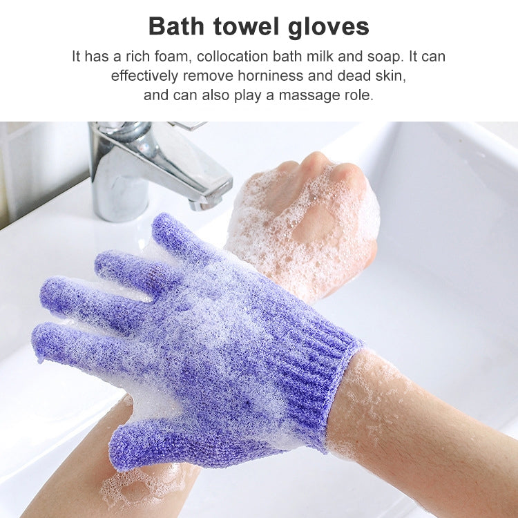 5 Stück Duschhandschuhe zum Peeling, Spa-Massage, Körperhandschuh, Lila, Grün, Blau, Orange, Rot