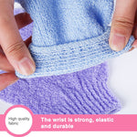5 Stück Duschhandschuhe zum Peeling, Spa-Massage, Körperhandschuh, Lila, Grün, Blau, Orange, Rot