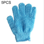 5 Stück Duschhandschuhe zum Peeling, Spa-Massage, Körperhandschuh, Lila, Grün, Blau, Orange, Rot