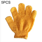5 Stück Duschhandschuhe zum Peeling, Spa-Massage, Körperhandschuh, Lila, Grün, Blau, Orange, Rot