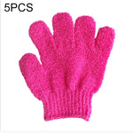 5 Stück Duschhandschuhe zum Peeling, Spa-Massage, Körperhandschuh, Lila, Grün, Blau, Orange, Rot