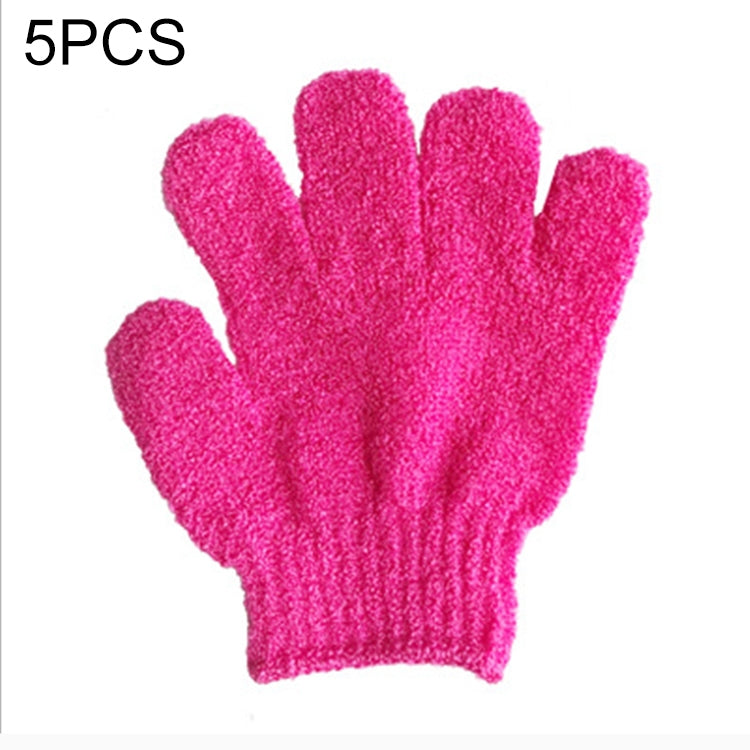 5 Stück Duschhandschuhe zum Peeling, Spa-Massage, Körperhandschuh, Lila, Grün, Blau, Orange, Rot