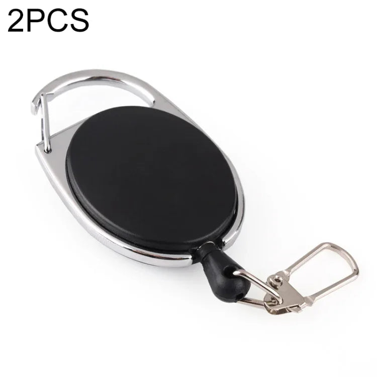 2 Stücke Einziehbare Ausweisrolle aus Zinklegierung ABS ID Lanyard Namensschild Schlüsselanhänger Kette Clips, Schlüsselanhänger Kette Clips