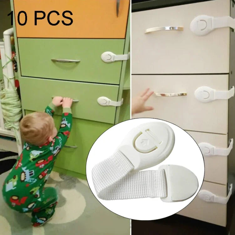 10 Stück/Packung Kindersicherung zum Verriegeln von Türen für Kindersicherheit, Kindersicherung aus Kunststoff, 10 Stück, Weiß