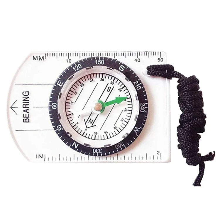 Professioneller Mini-Kompass Kartenmaßstab Lineal Multifunktionsausrüstung Outdoor Wandern Camping Überleben, Mini