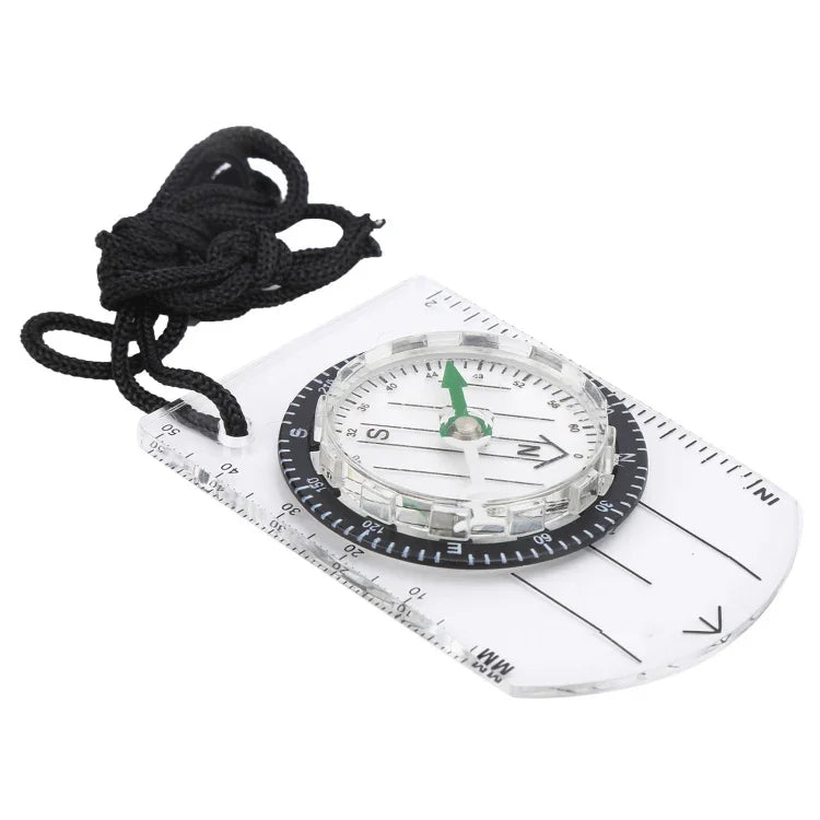 Professioneller Mini-Kompass Kartenmaßstab Lineal Multifunktionsausrüstung Outdoor Wandern Camping Überleben, Mini