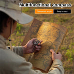 Professioneller Mini-Kompass Kartenmaßstab Lineal Multifunktionsausrüstung Outdoor Wandern Camping Überleben, Mini