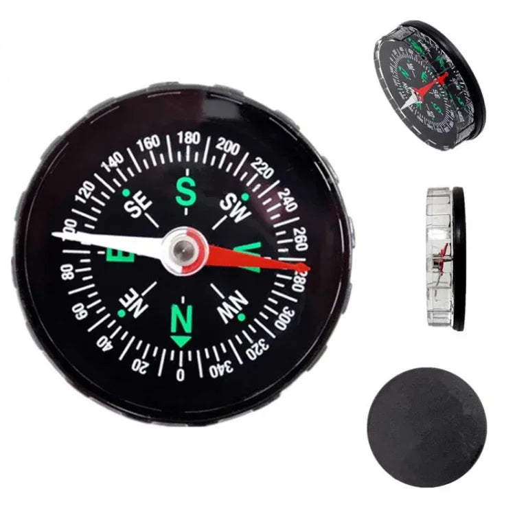 10 Stück Tragbarer Mini-Präzisionskompass Praktischer Wegweiser für Camping Wandern Nordnavigation Überleben Knopfdesign Kompass, 45mm