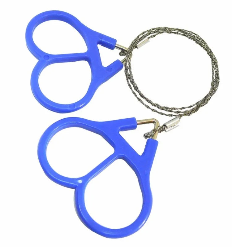 Outdoor Camping Wandern Taschen-Sägedraht Reise Notfall Überlebenstool Edelstahl-Draht-Sets, Handsäge (Blau)