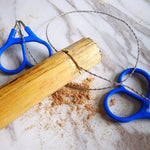Outdoor Camping Wandern Taschen-Sägedraht Reise Notfall Überlebenstool Edelstahl-Draht-Sets, Handsäge (Blau)