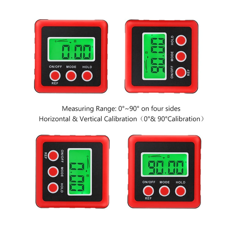 3-Tasten-Mini-Präzisions-Magnet-Digital-Neigungsmesser / Neigungsmesser / Inklinometer