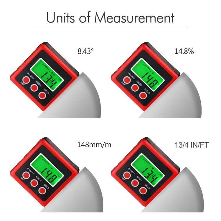 3-Tasten-Mini-Präzisions-Magnet-Digital-Neigungsmesser / Neigungsmesser / Inklinometer