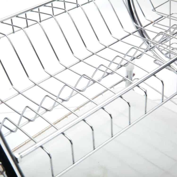 2-stöckiger Küchen-Geschirrabtropfständer Abtropfgestell mit Besteckhalter, Besteckhalter