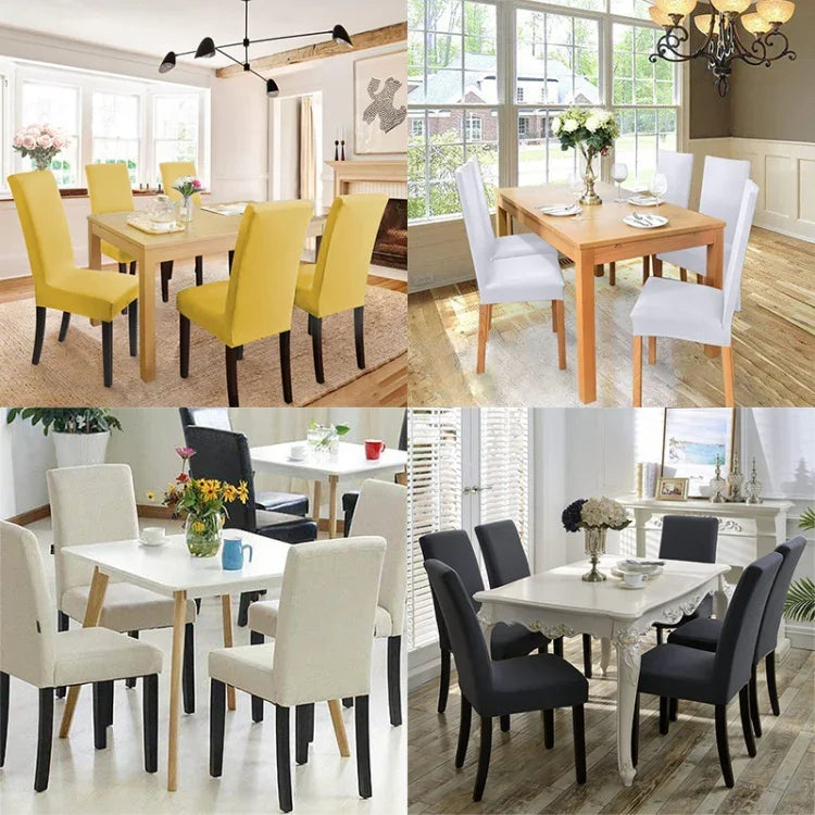 Moderner, einfarbiger Stuhlbezug, Spandex, Stretch, elastisch, für Hochzeitsbankette, Stuhlhussen, Esszimmer-Sitzbezug, ländlicher Hotelbezug, Universalgröße