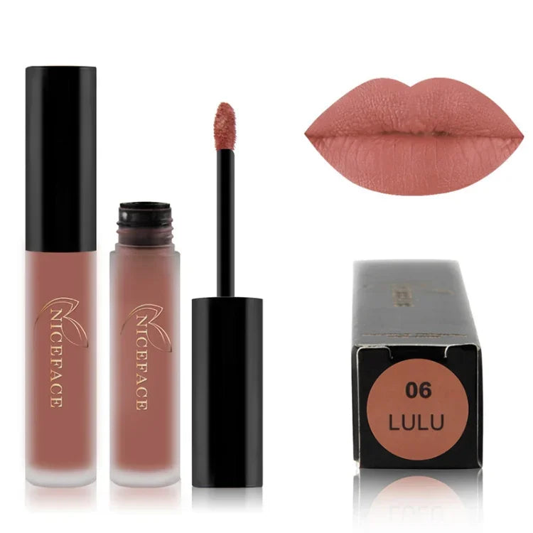 Lipgloss, matt, flüssig, wasserfest, langanhaltend, feuchtigkeitsspendend, Lippen-Make-up, Kosmetik, 01, 02, 03, 04, 05, 06, 07, 08, 09, 10, 11, 12, 13, 14, 15, 16, 17, 19, 20, 21, 22, 23, 24