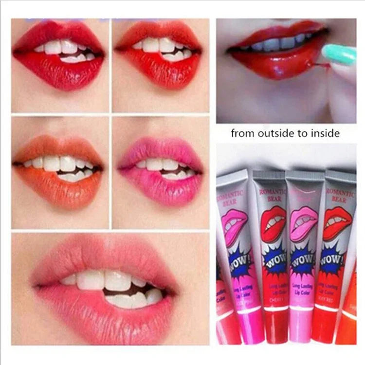 2 Stück leicht abziehbarer, langanhaltender Lipgloss, wasserfest, matt, Lippenstift für Damen, Kosmetik, Wassermelonenrot, Pfirsichfarben, Sexy Rot, Rosenrosa, Kirschrot, Süßes Orange