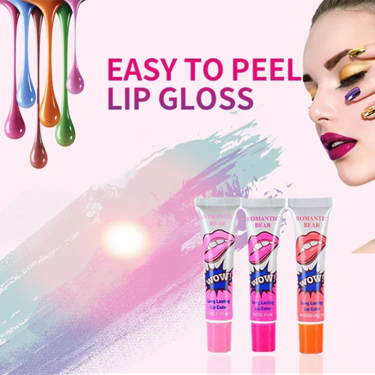 2 Stück leicht abziehbarer, langanhaltender Lipgloss, wasserfest, matt, Lippenstift für Damen, Kosmetik, Wassermelonenrot, Pfirsichfarben, Sexy Rot, Rosenrosa, Kirschrot, Süßes Orange